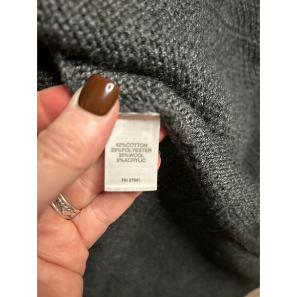 J Jill Nordic Fair Isle Wool Blend Long Cardigan Small Cozy Boho Winter - Picture 8 of 10